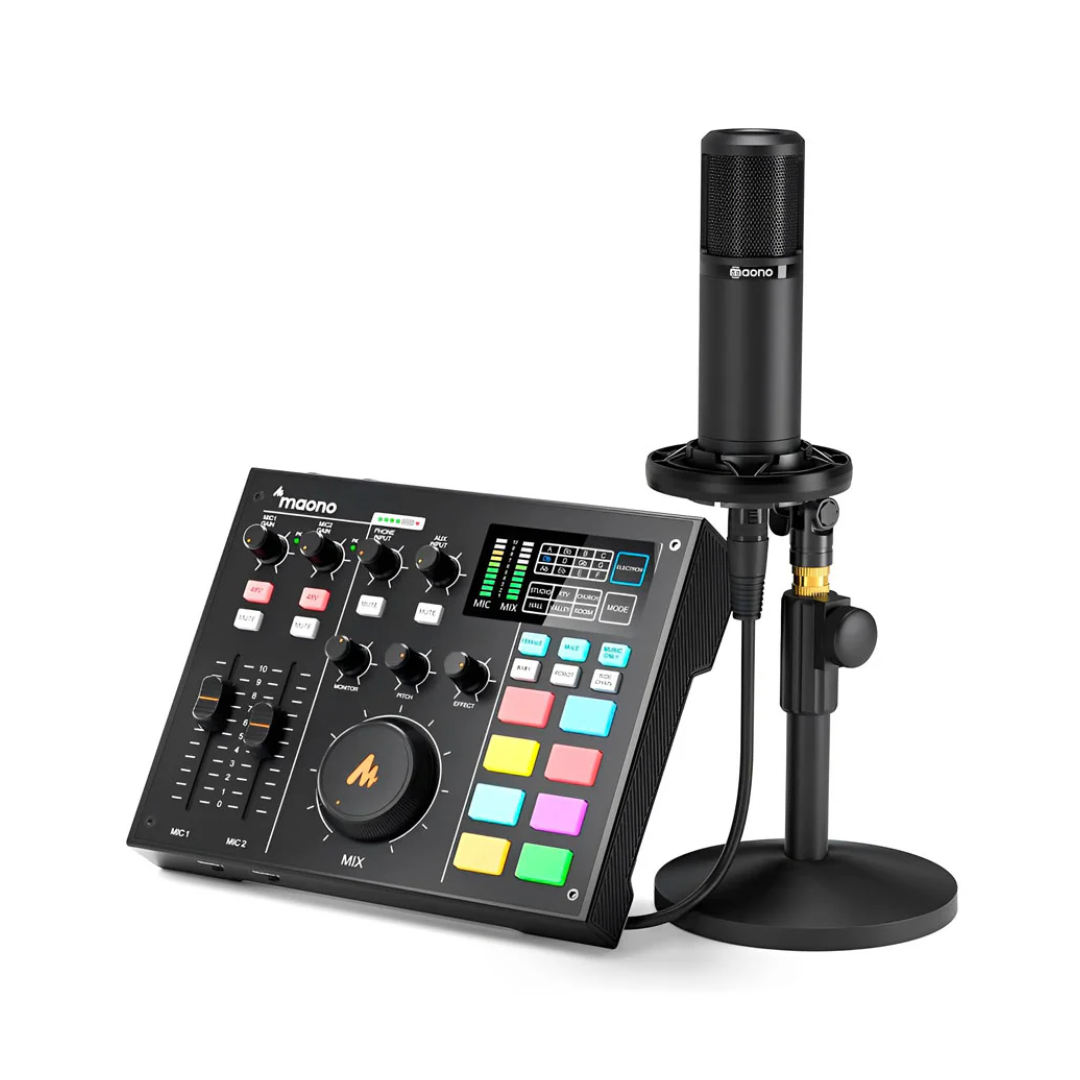 Kit Estudio Podcast Maono AU-AM100-K1 Micrófono Condensador