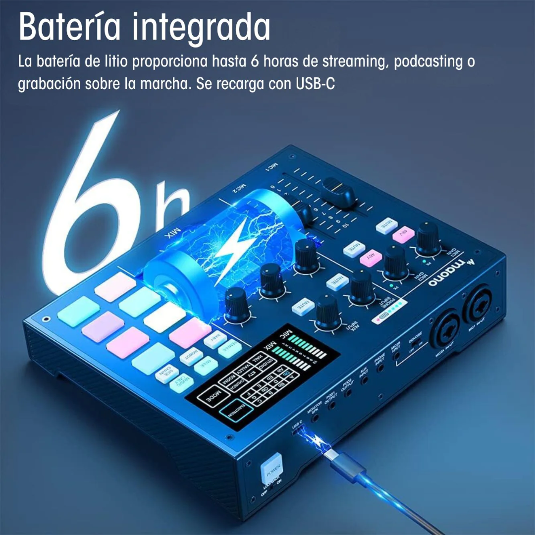 Kit Estudio Podcast Maono AU-AM100-K1 Micrófono Condensador
