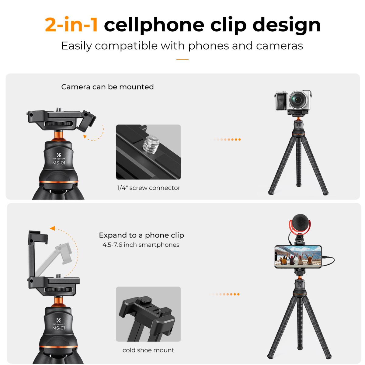 Mini Tripié Flexible K&F Concept MS01