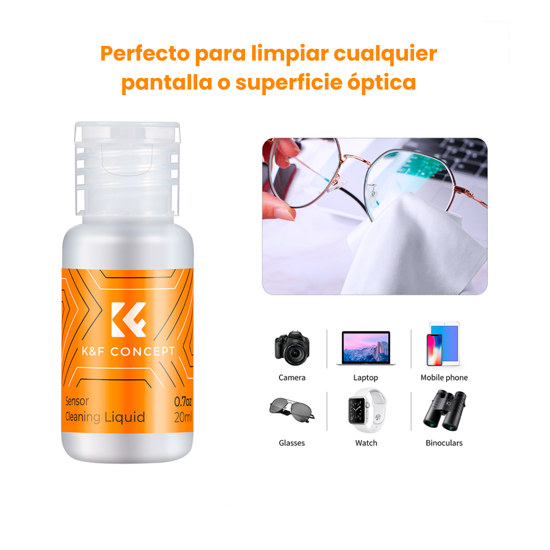 Kit 10 piezas de Líquido limpiador de lentes y sensores de cámara K&F Concept