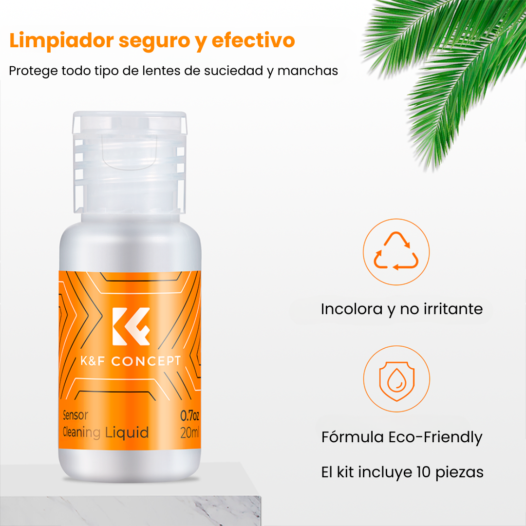Kit 10 piezas de Líquido limpiador de lentes y sensores de cámara K&F Concept