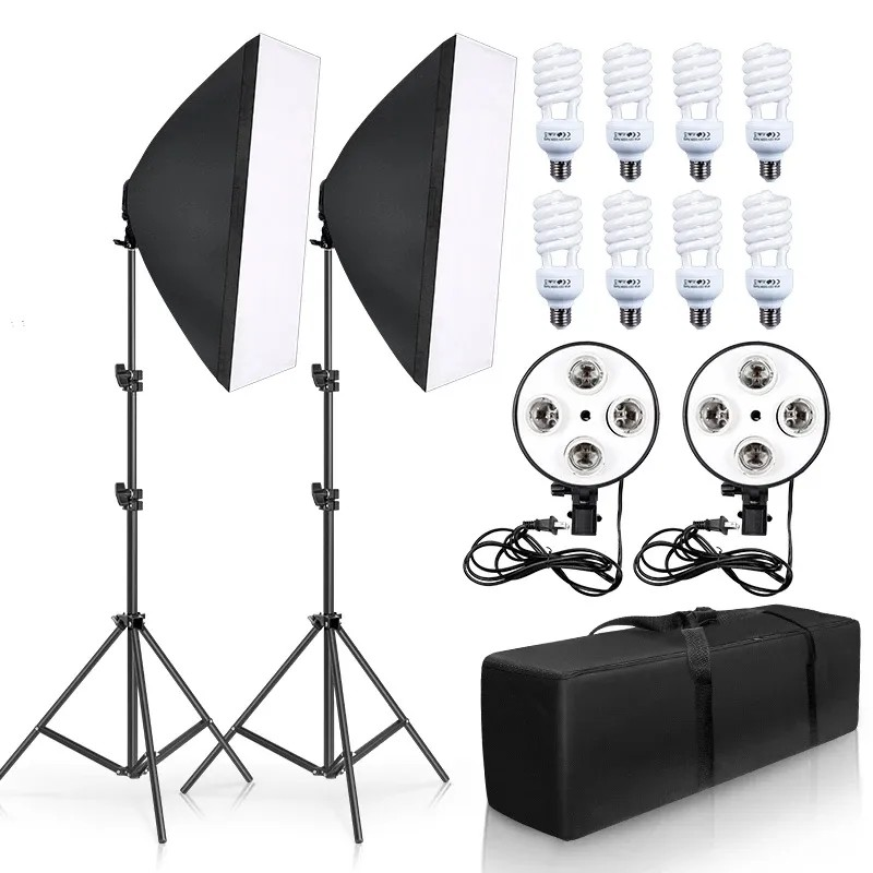 Kit de Iluminacion Softbox con sistema de luz continua 4 en 1 E-Reise FXPK4