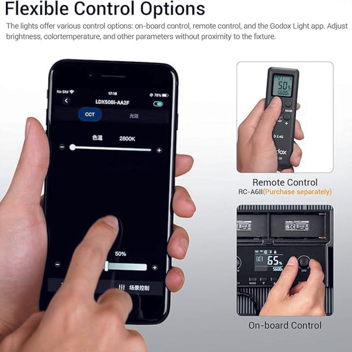 LAMPARA LED GODOX LDX50BI BICOLOR