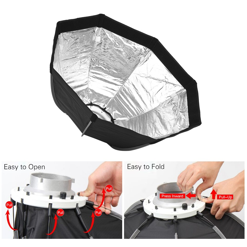 Softbox Octagonal Triopo 65cm para montura Bowens K2-65 con Grid