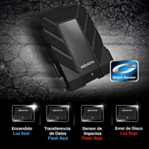 Protección contra golpes ADATA HD710 2TB Negro disco duro externo