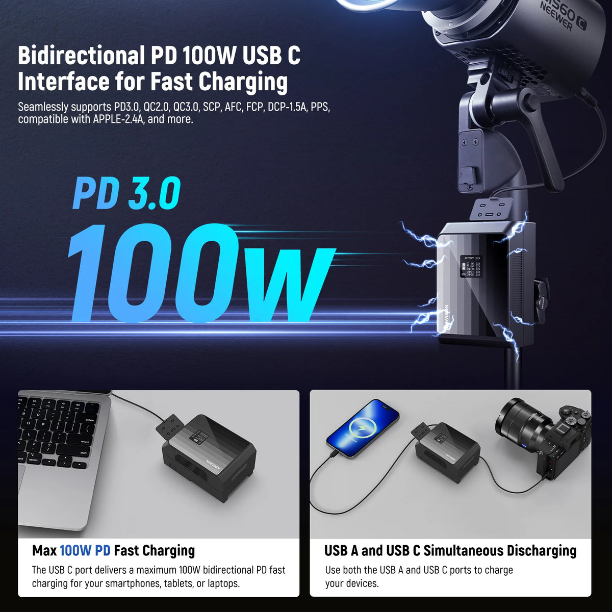 Batería Mini V-Mount NEEWER PS099EP 99Wh (PD 100W)