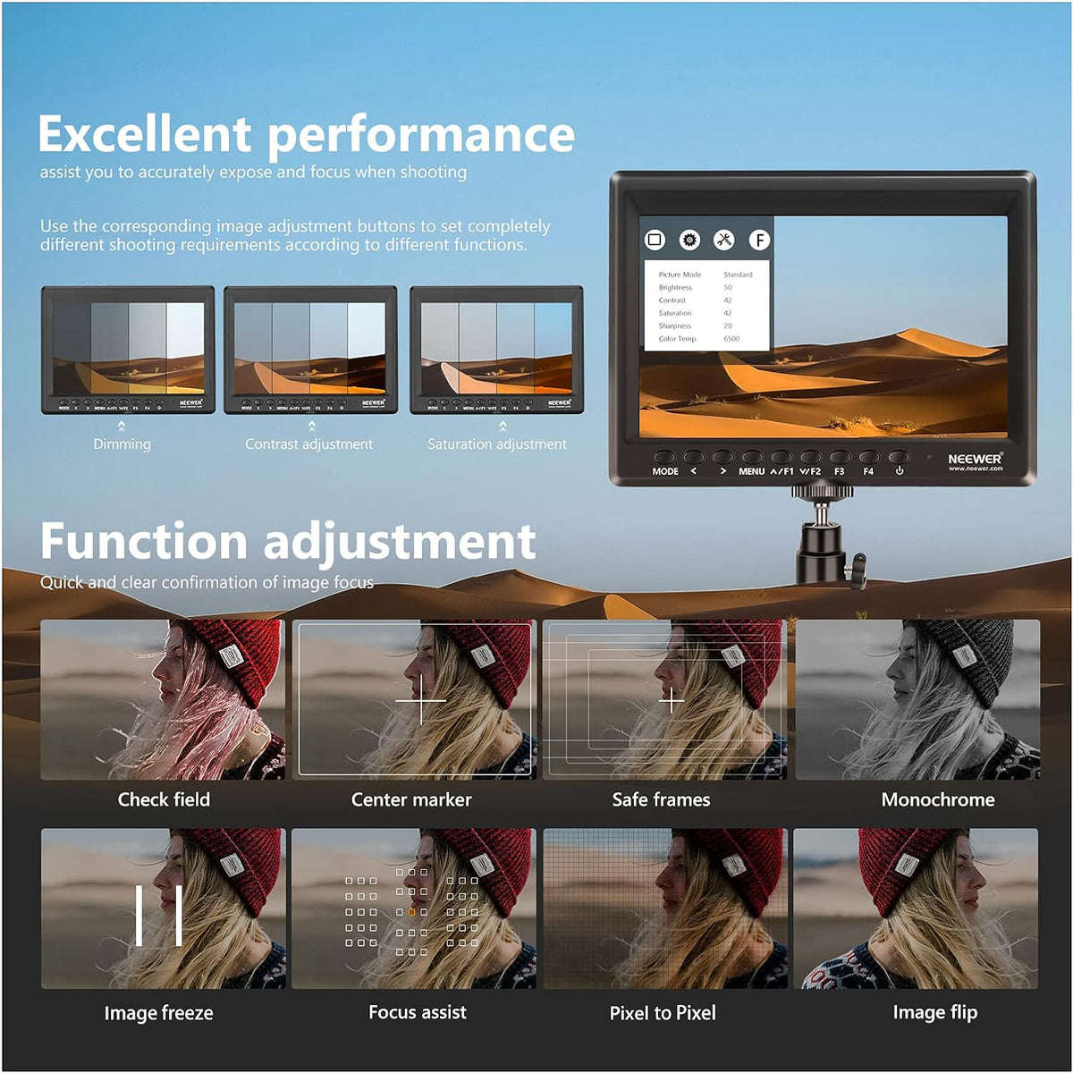 Monitor Neewer F100 – Pantalla IPS de 7”