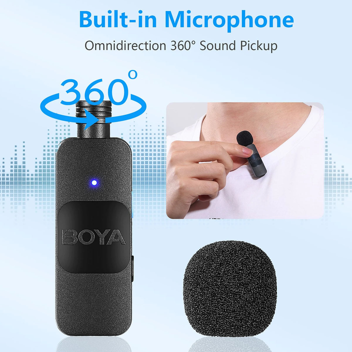 Micrófono Inalámbrico BOYA BY-V1 para iPhone (Lightning)