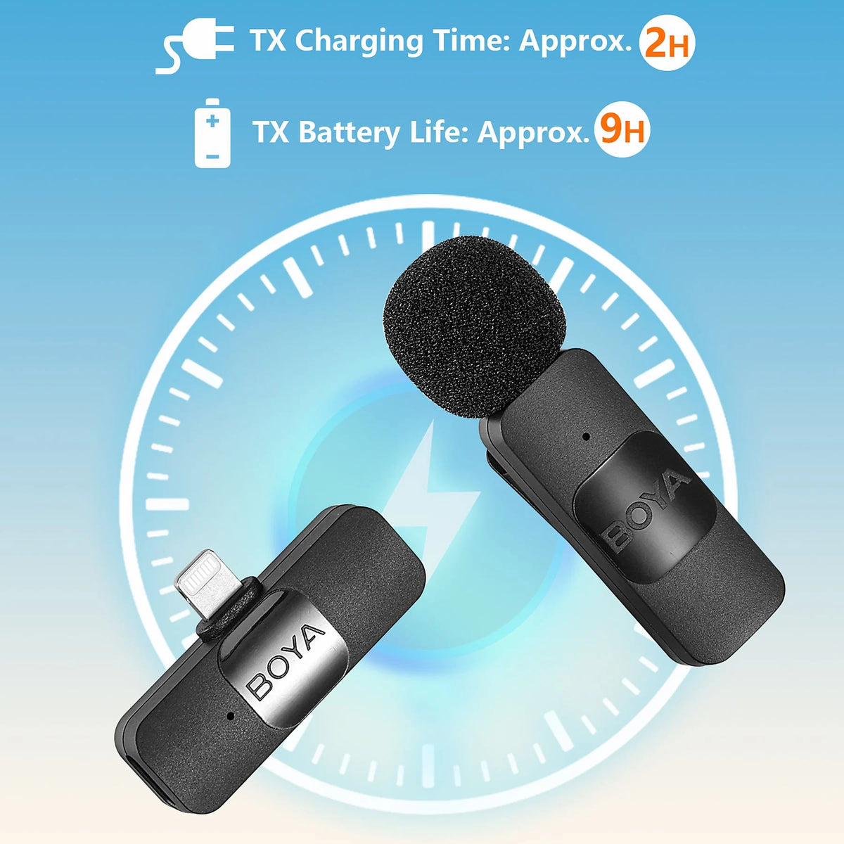 Micrófono Inalámbrico BOYA BY-V1 para iPhone (Lightning)