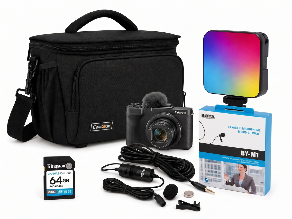 Kit Powershot V1 + Mochila + Micrófono + Lámpara + Tarjeta 64GB