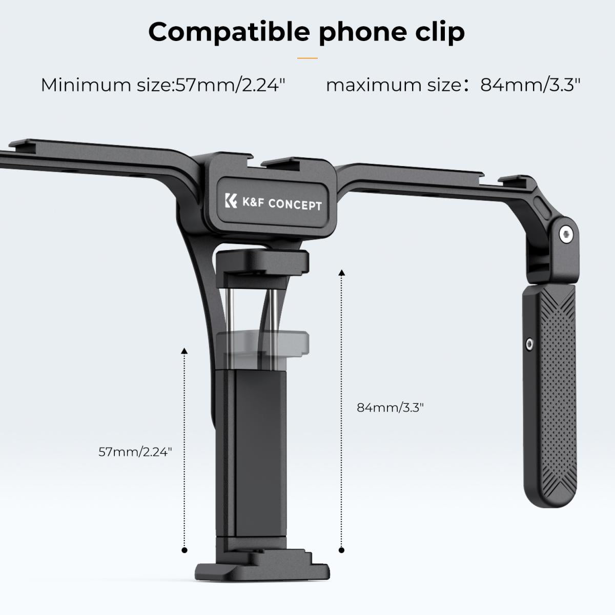 Jaula Estabilizadora Plegable para Smartphone con 3 Zapatas Frías y Doble Empuñadura 360° K&F Concept KF31.092