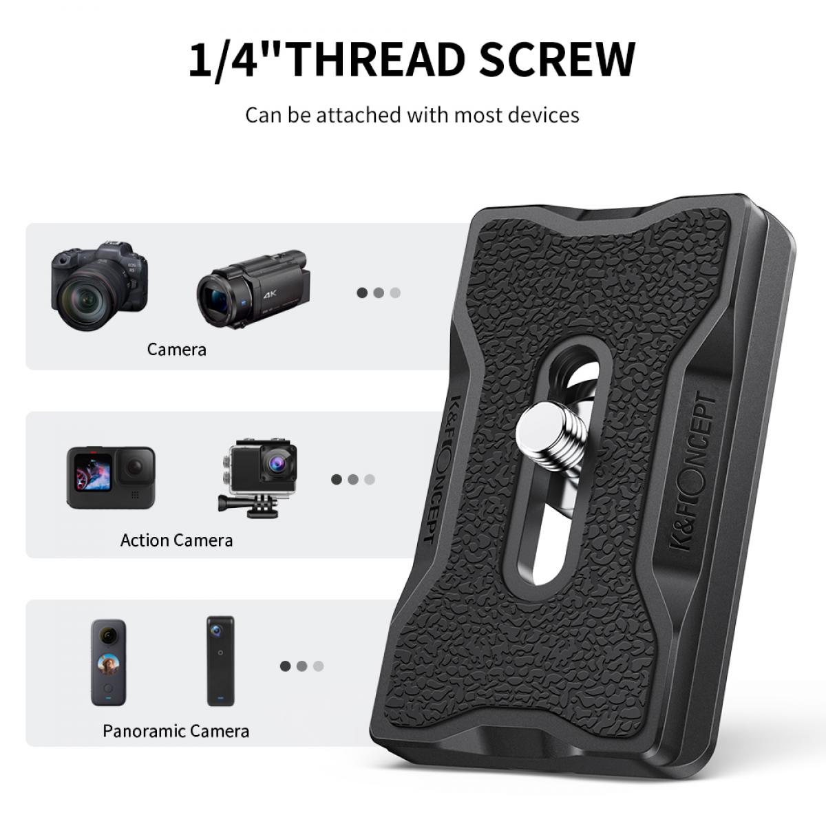 Placa de Liberación para Cámara con Rosca de 1/4"