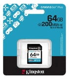 Tarjeta de Memoria Kingston 64GB Canvas Go! Plus 200MB/S