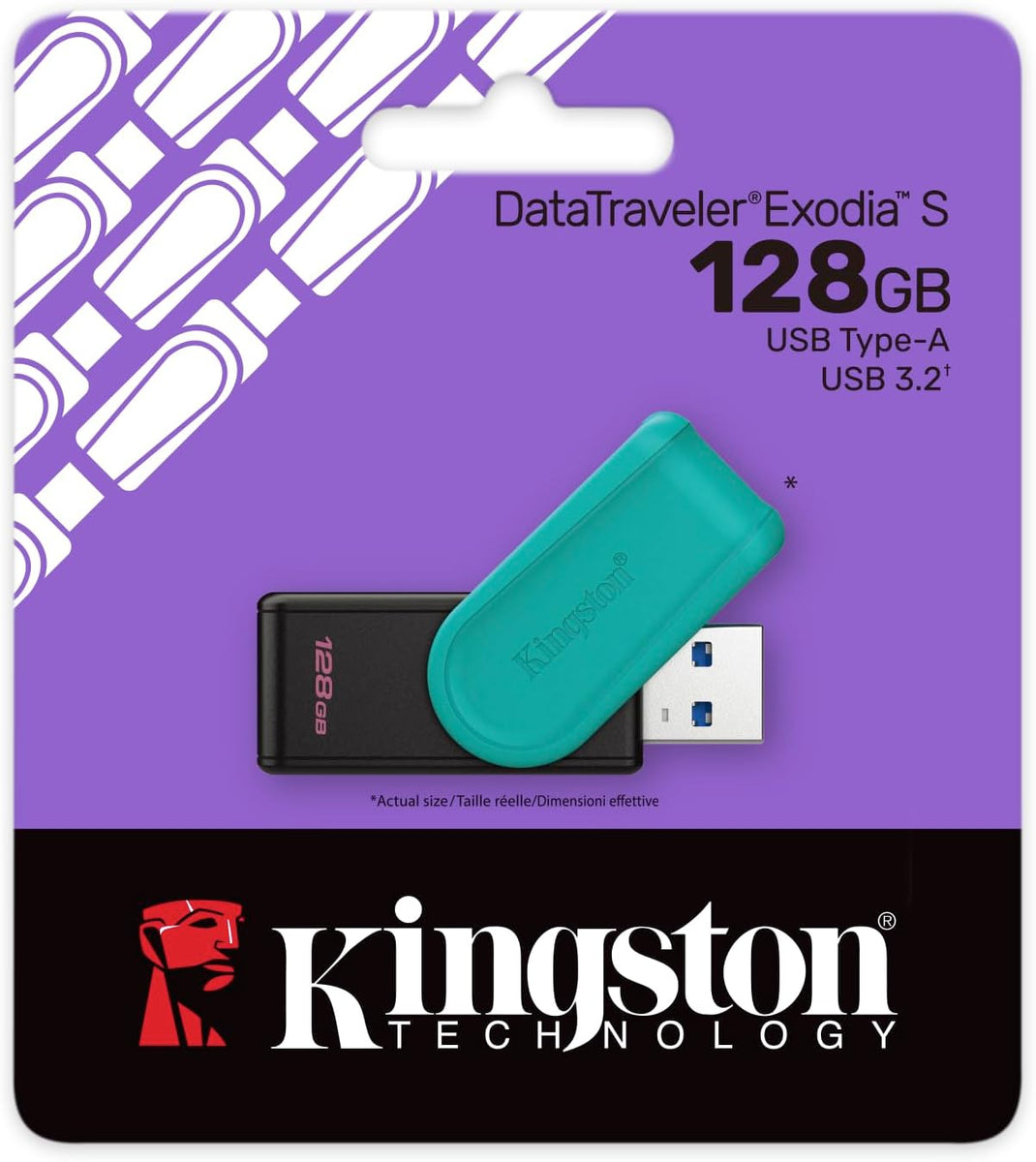 USB Kingston 128GB Datatraveler Exodia S Turquesa
