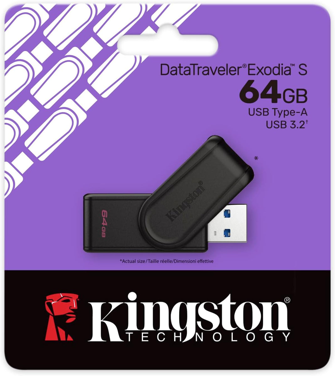 USB Kingston 64GB Datatraveler Exodia S Negro