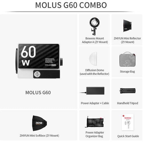 Lámpara de Video Zhiyun Molus G60 Combo