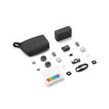 DJI Mic Mini 2S con dos transmisores, receptor y estuche de carga para grabación de audio inalámbrica.