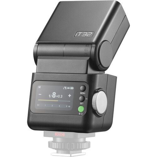 Mini Flash Godox iT32 Black TTL HSS GN18 con Pantalla Táctil, Sistema X 2.4 GHz y Batería Recargable