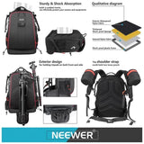 Mochila Fotográfica Profesional NEEWER NW-XJB-D2330-R Impermeable con Divisores Ajustables y Candado Antirrobo