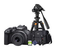 KIT Cámara R10 RF-S18-45mm  F4.5-6.3 IS STM + Tripié + Tarjeta de 64 GB + Maleta + accesorios de limpieza