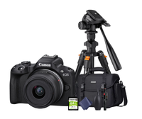KIT Cámara R50 RF-S 18-45mm F4.5-6.3 IS STM + Tripié + Tarjeta de 64 GB + Maleta + accesorios de limpieza