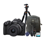 KIT Cámara R50 RF-S 18-45mm F4.5-6.3 IS STM + Tripié + Tarjeta de 64 GB + Mochila + accesorios de limpieza