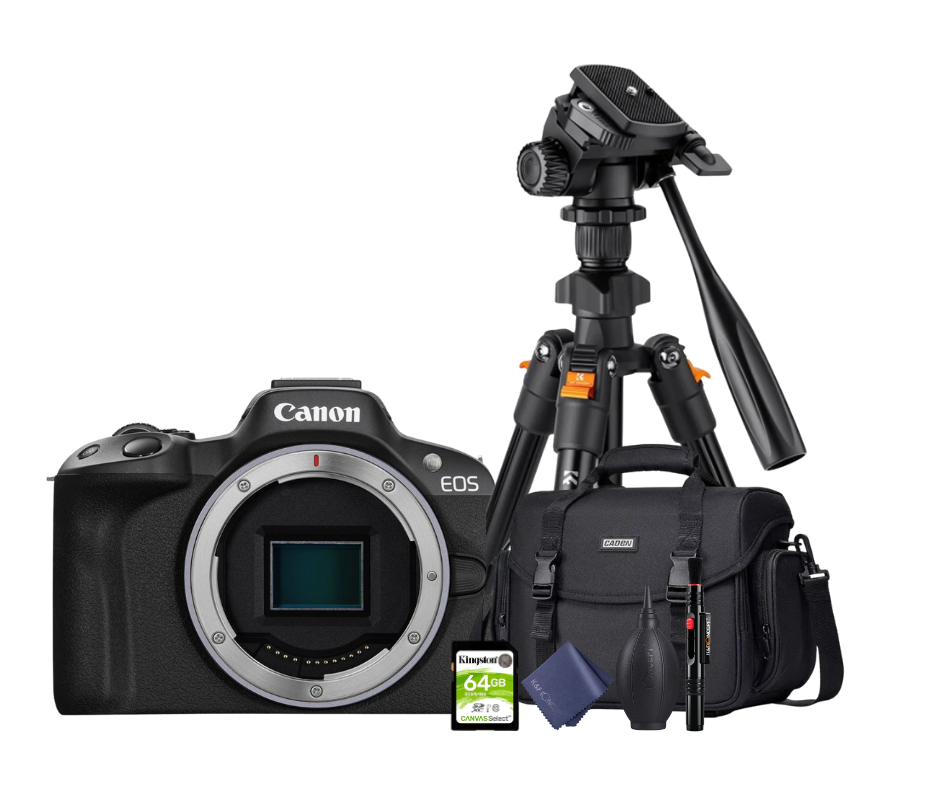 KIT Cámara R50 Body + Tripié + Tarjeta de 64 GB + Maleta + accesorios de limpieza