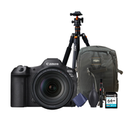 KIT Cámara R5 Mark II RF 24-105mm F4L IS USM + Tripié + Tarjeta de 64 GB + Mochila + accesorios de limpieza