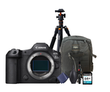 KIT Cámara R5 Mark II Body + Tripié + Tarjeta de 64 GB + Mochila + accesorios de limpieza