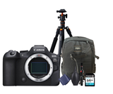 KIT Cámara R6 Mark II Cuerpo + Tripié + Tarjeta de 64 GB + Mochila + accesorios de limpieza