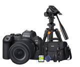 KIT Cámara R6 Mark II RF24-105mm F4-7.1 IS STM + Tripié + Tarjeta de 64 GB + Maleta + accesorios de limpieza