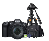 KIT Cámara R6 Mark II RF24-105mm F4 L IS USM + Tripié + Tarjeta de 64 GB + Maleta + accesorios de limpieza