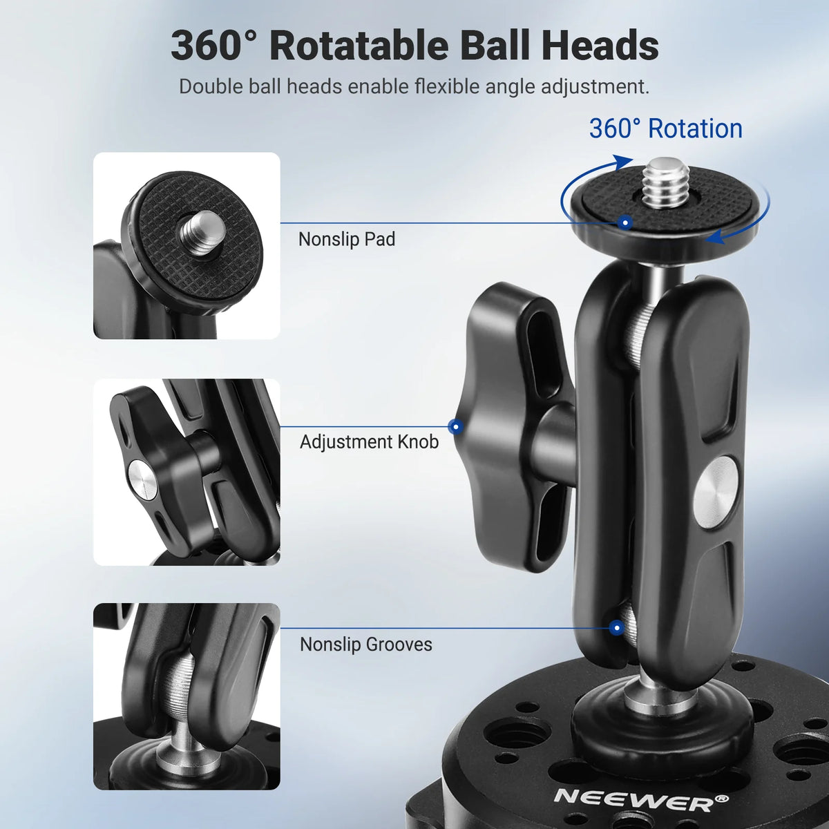 Soporte de Succión para Cámara de 6" NEEWER CA013 con Brazo Mágico y Cabezal Esférico 360°
