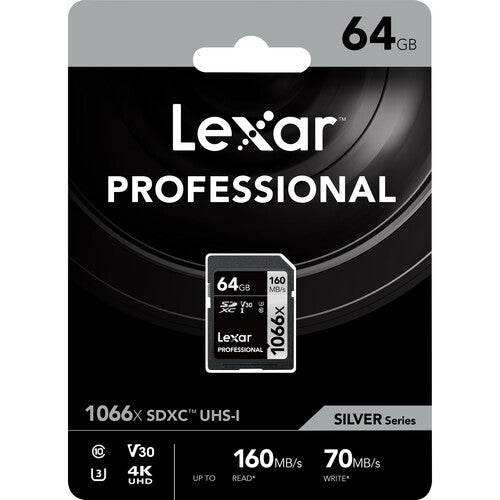 TARJETA SD LEXAR 64GB 1066X PROFESSIONAL UHS-I GL/PRO 160MB/S