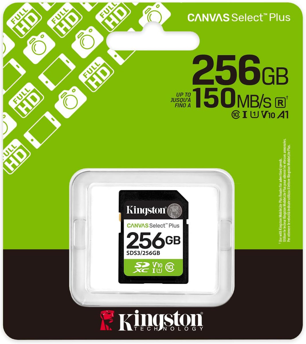 Tarjeta De Memoria Kingston 256GB  SDXC Canvas Select Plus Gen3