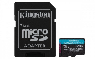 Tarjeta MicroSD Kingston 128GB Canvas GO! Plus