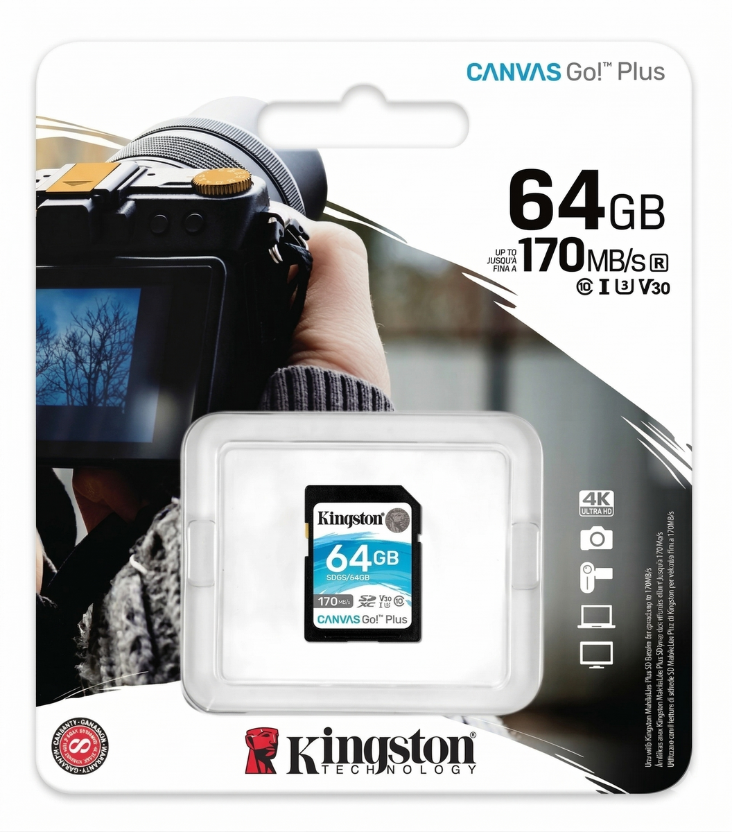 Tarjeta de Memoria Kingston 64GB SDXC Canvas Go! Plus