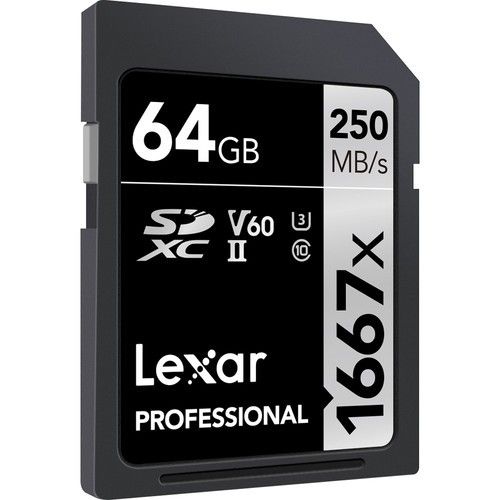 Tarjeta de Memoria Lexar SDXC UHS-II 64GB Professional 1667X V60 U3