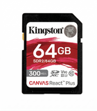 Tarjeta de memoria SDXC Kingston 64GB Canvas React Plus 300MB/S