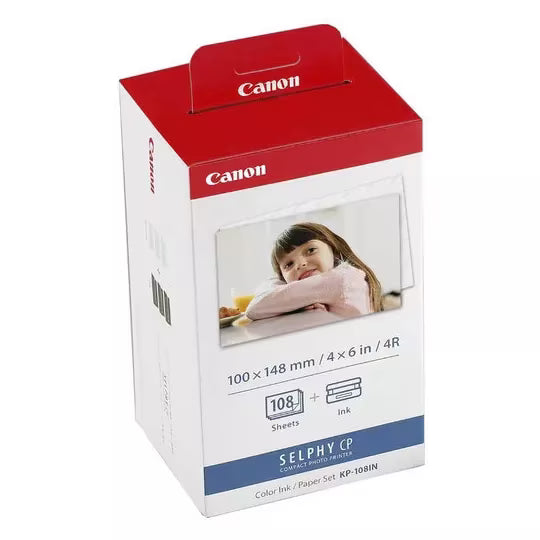 Kit Tinta y Papel Fotográfico Canon para SELPHY KP-108IN
