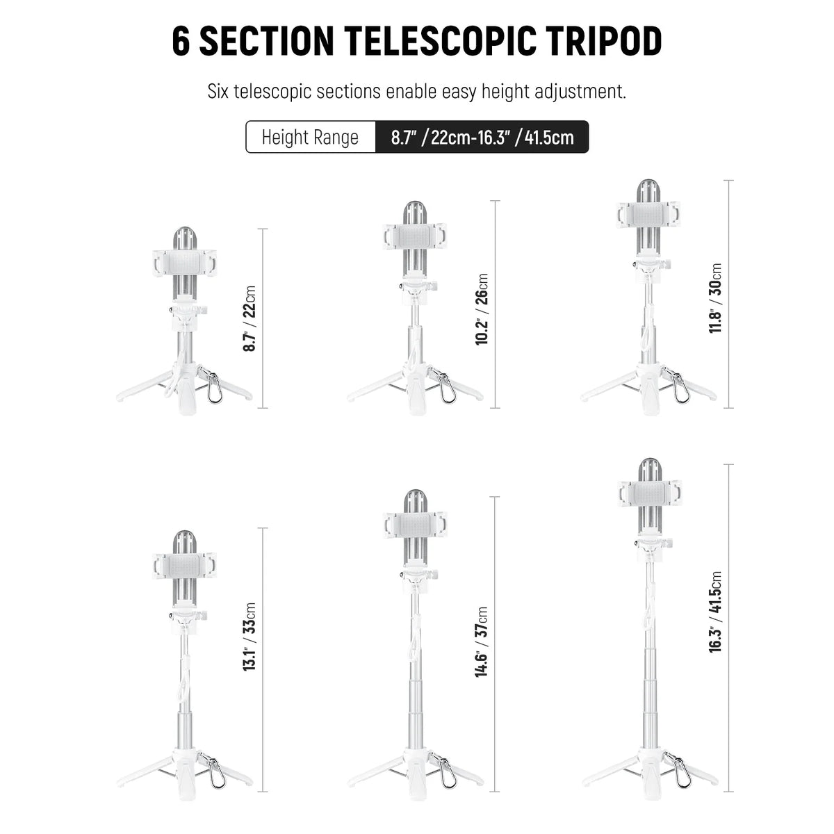 Trípode Selfie Plegable 3 en 1 con Control Bluetooth, Soporte 360° y Doble Zapata Fría NEEWER P15