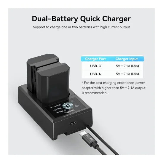 Kit de 2 baterías NP-FZ100 con cargador doble – SmallRig 3824B