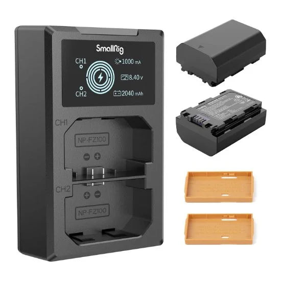 Kit de 2 baterías NP-FZ100 con cargador doble – SmallRig 3824B