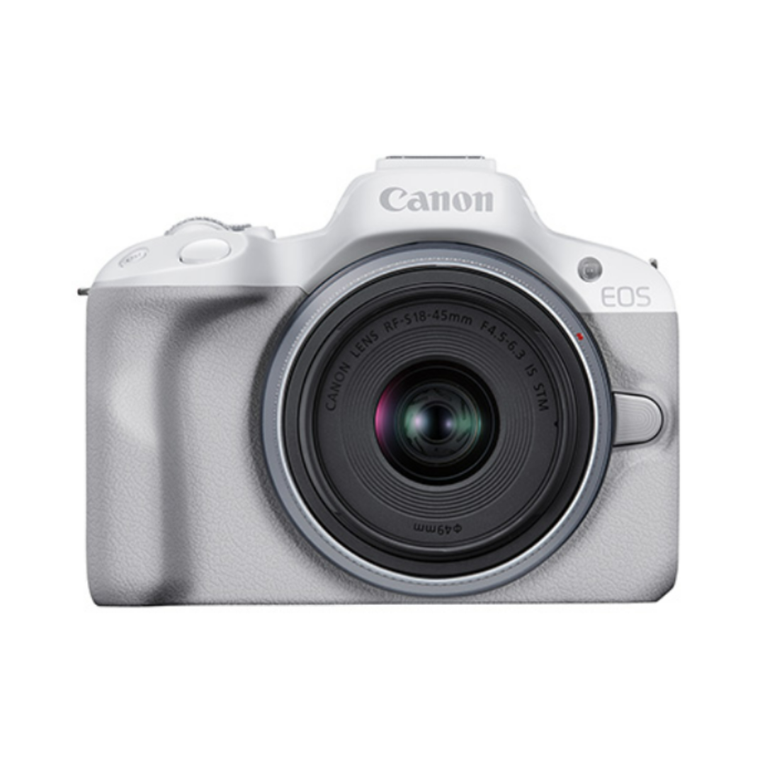 cámara canon eos R50 blanca para principiantes 