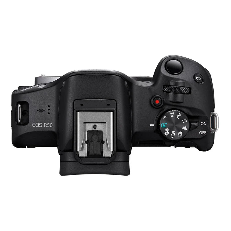 cámara canon EOS R50 kit dos lentes para principiantes