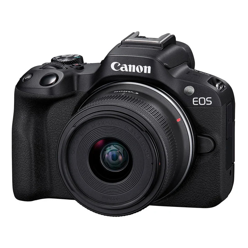 cámara canon EOS R50 kit dos lentes para principiantes