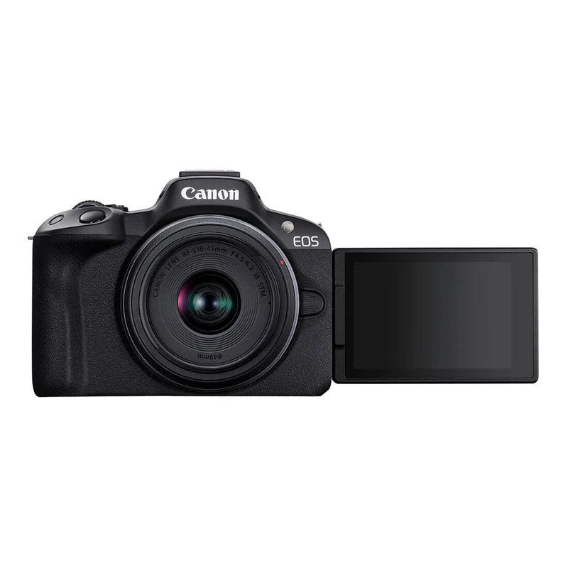 cámara canon EOS R50 kit dos lentes para principiantes