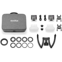 Kit dental Godox MF12-DK3 con accesorios, difusores y soportes para flash macro MF12 en fotografía dental