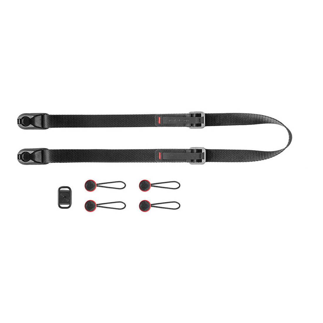 Correa Peak Design Leash L-BL-3 negra ajustable para cámara, con conectores Anchor Link de liberación rápida