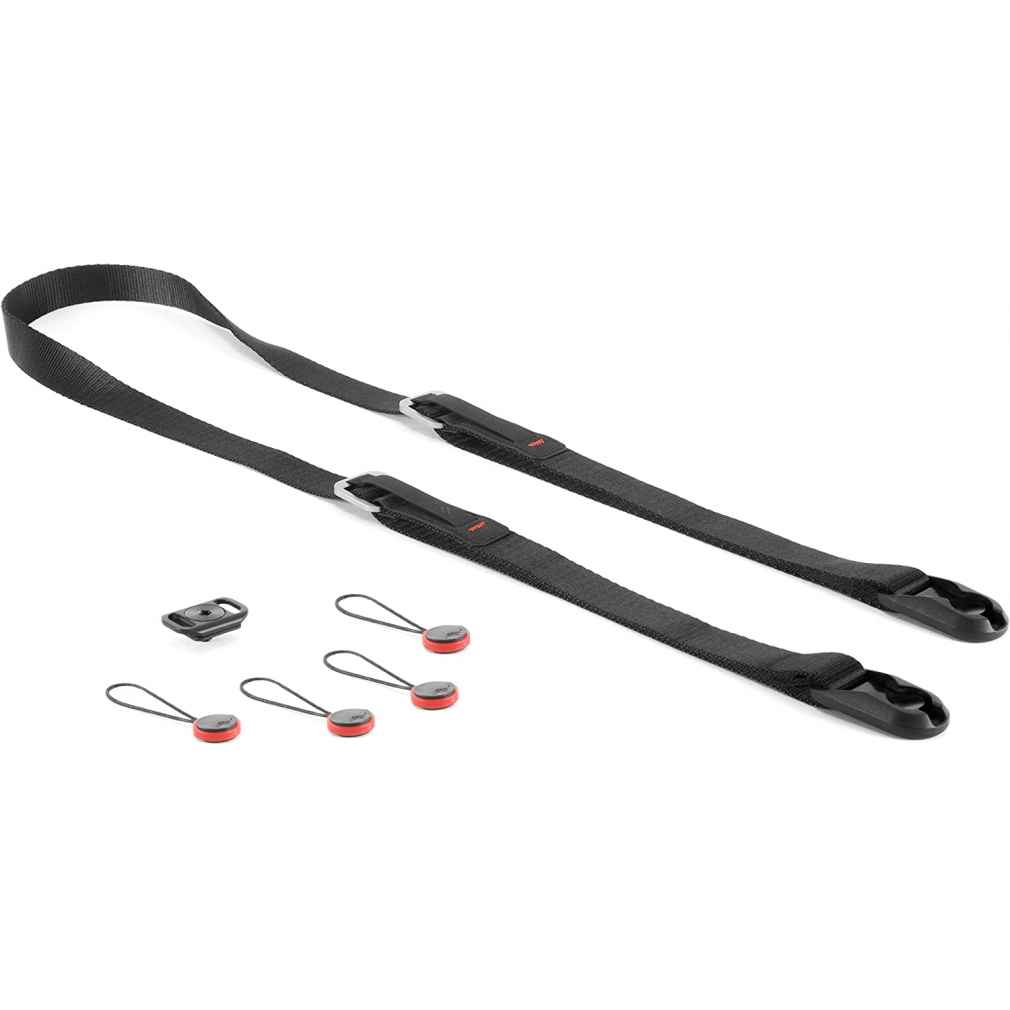 Correa Peak Design Leash L-BL-3 negra ajustable para cámara, con conectores Anchor Link de liberación rápida
